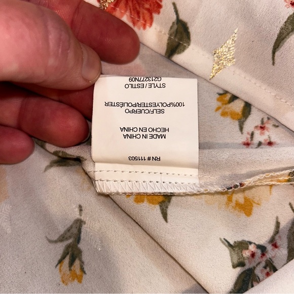 Sara Michelle Floral Blouse with Red and Yellow Accents - Picture 6 of 11